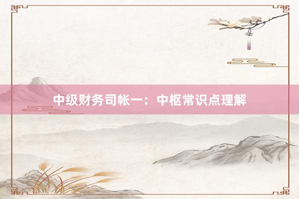 中级财务司帐一：中枢常识点理解
